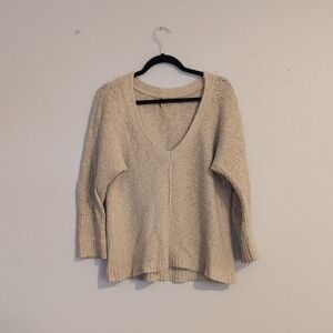 Cozy Cream V-Neck Wool Sweater